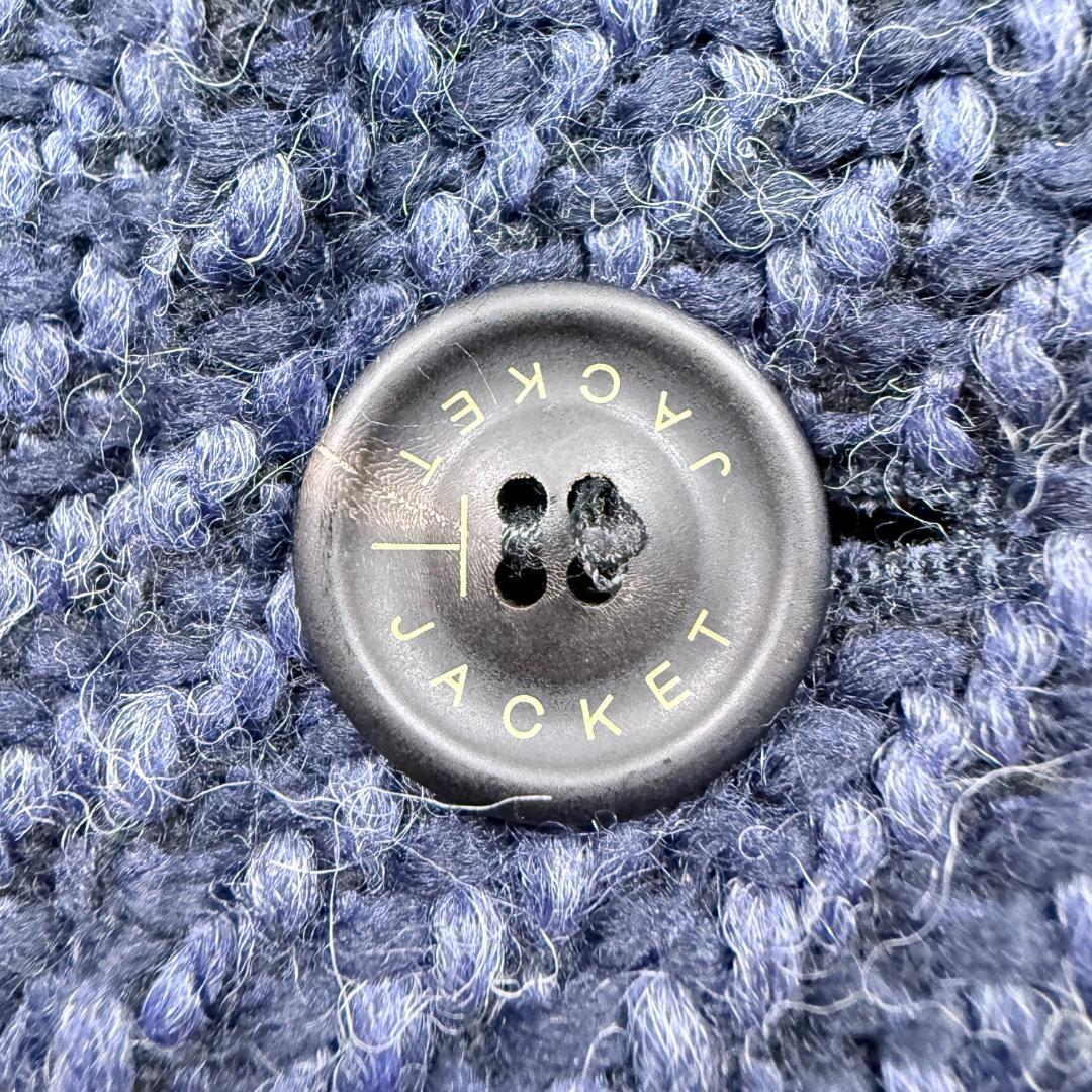 美品 T-JACKET コットンリネンニット ジャケットコート チェスター