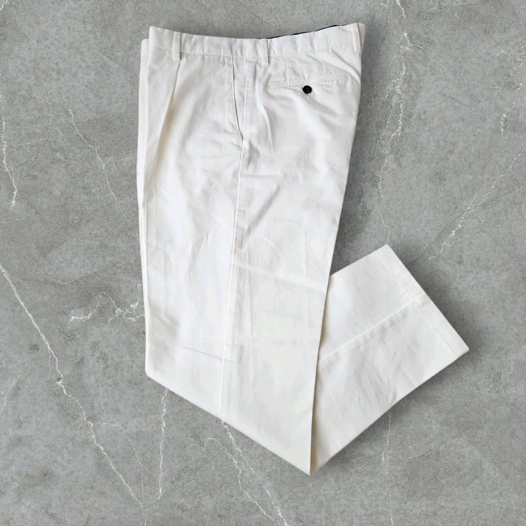 現行美品☆GERMANO×BEAMSF 別注 スラックス コットンツイル 白
