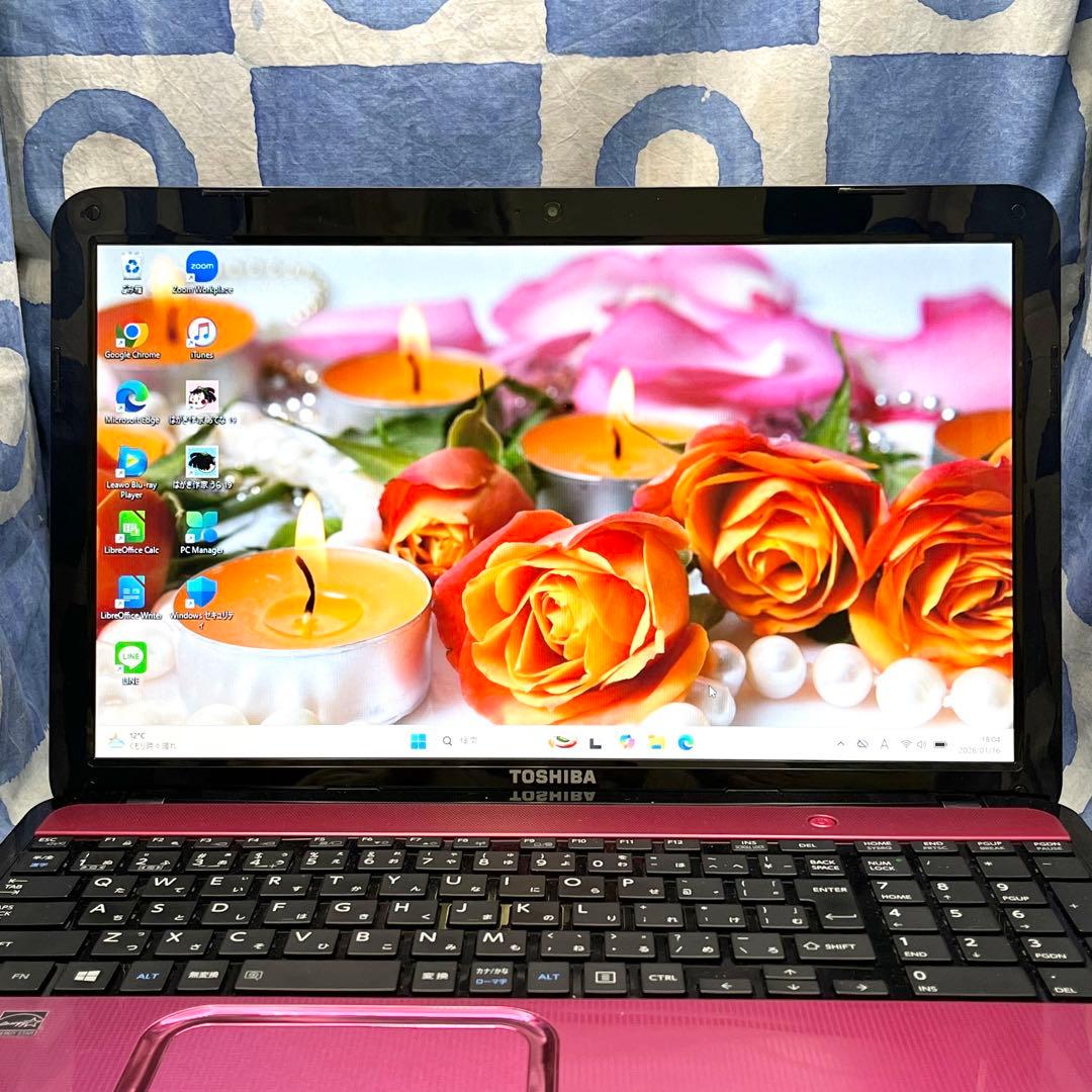 サクサク快適SSD☆i7☆ピンクノートパソコン♪カメラ付&ブルーレイ！Win11