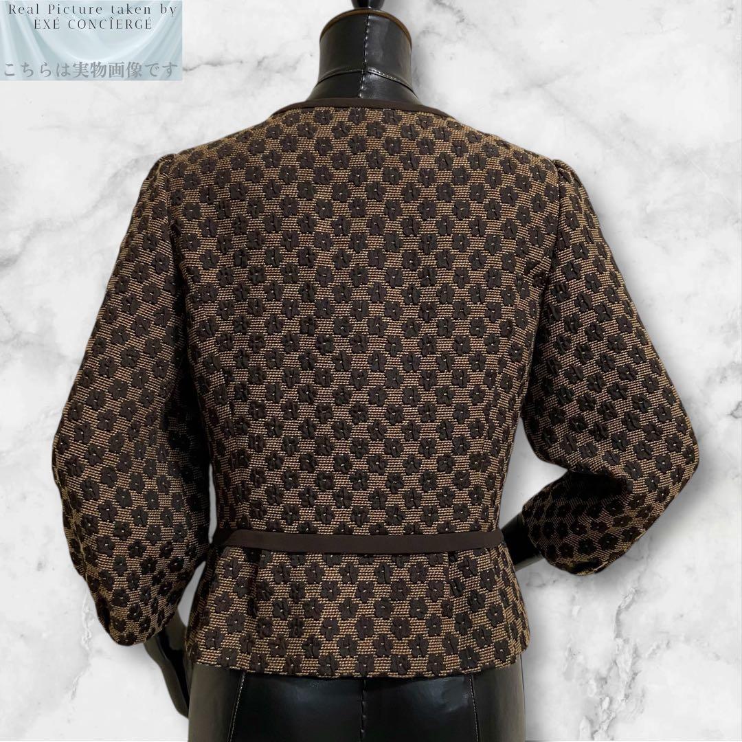 エムズグレイシー デイジーボタニカル スイッチファブリックノーカラージャケット