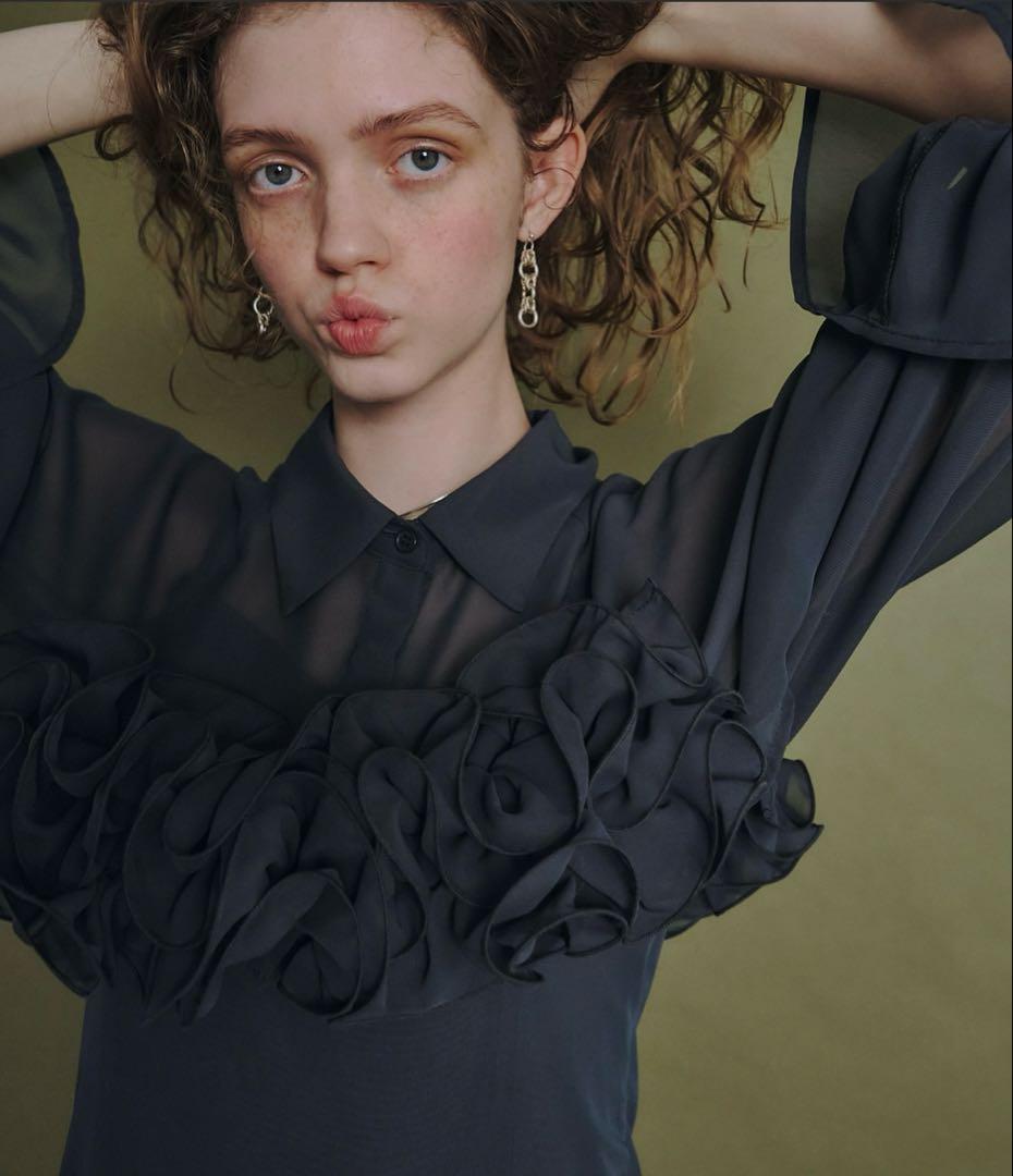 スーツ・フォーマル・ドレス Frill shirt layered dress M et.UNiVER