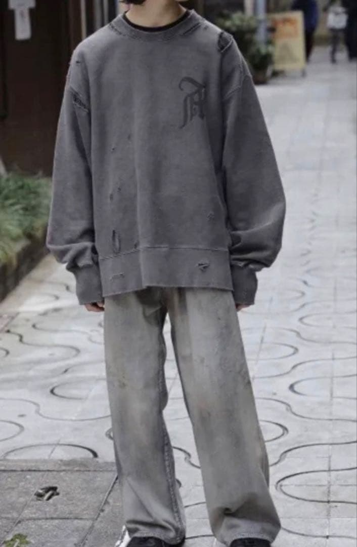 ANCELLM アンセルム CRASH SWEAT ダメージ スウェット