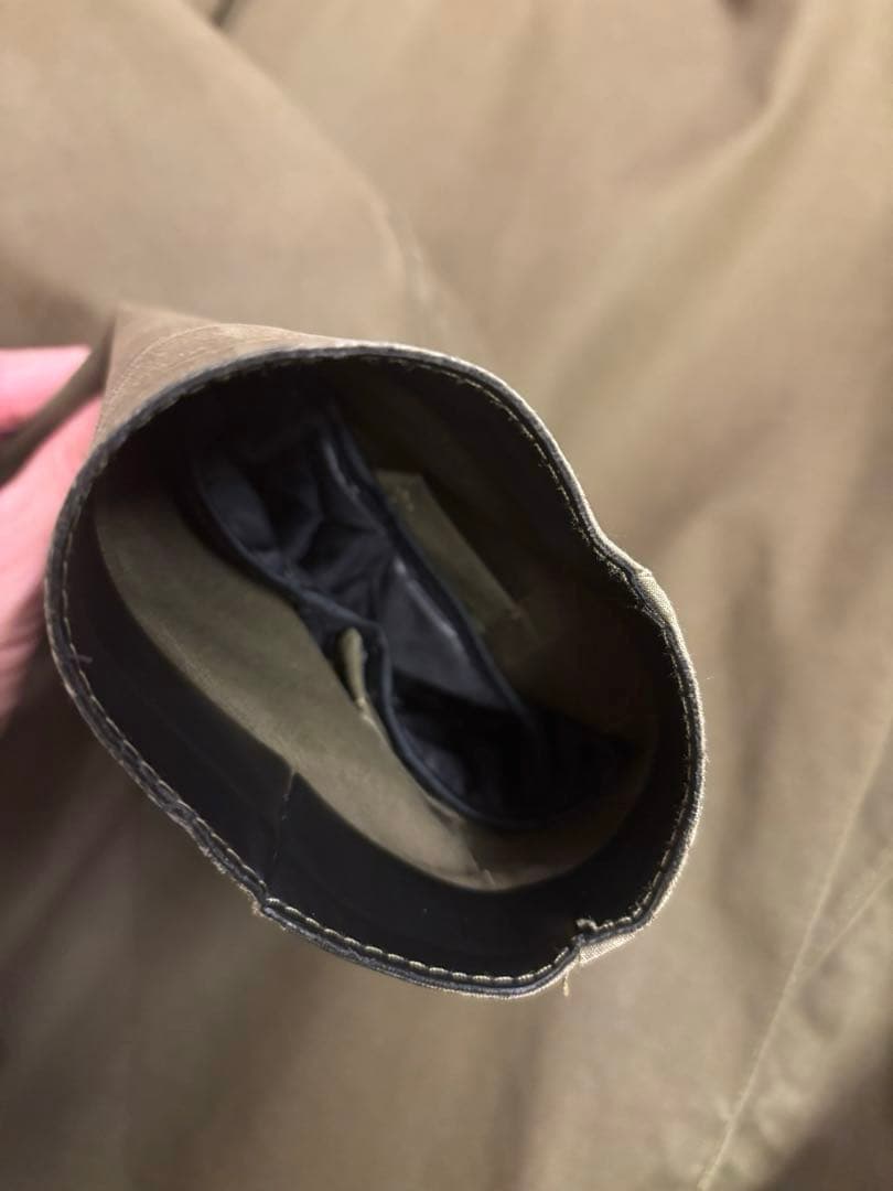 HYKE×MACKINTOSH ノーカラーコート ゴム引き カーキ サイズ1