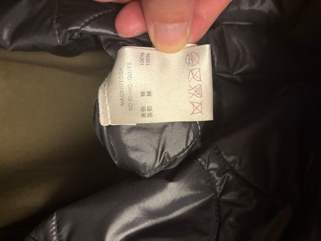 HYKE×MACKINTOSH ノーカラーコート ゴム引き カーキ サイズ1