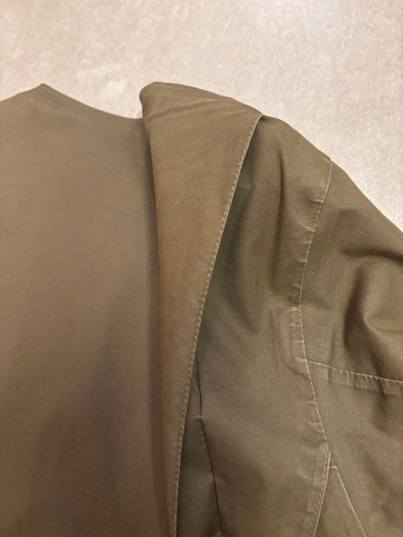 HYKE×MACKINTOSH ノーカラーコート ゴム引き カーキ サイズ1