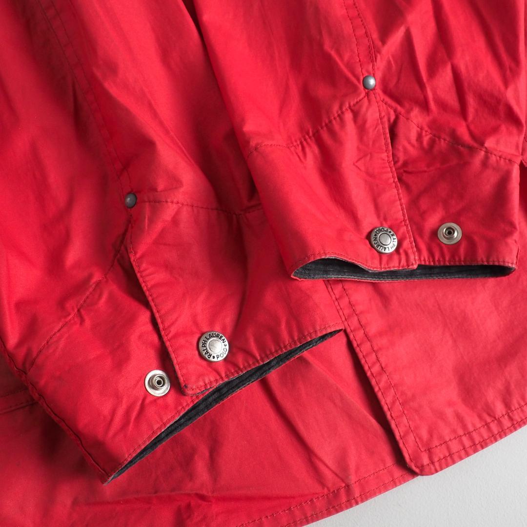 ラルフローレン　USA製　ファイアーマンジャケット　襟コーデュロイ　赤色　古着