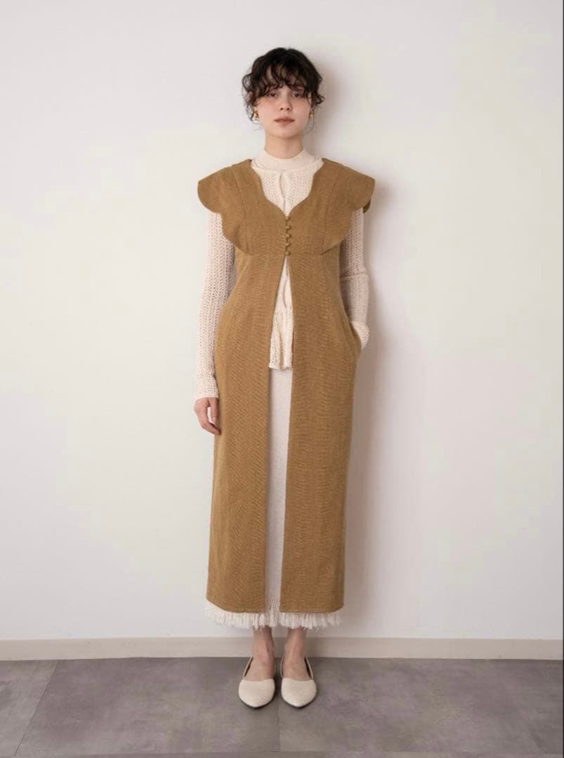 トップス euw nuance collar gilet / brown.