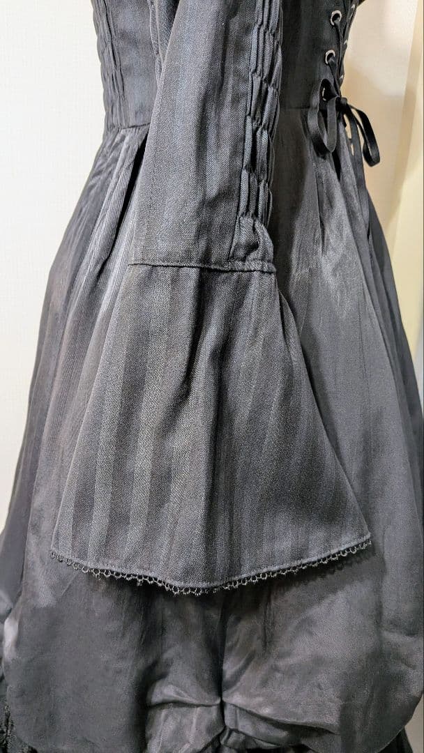 ★BPN★フロント編み上げバッスルシルエットゴシックロングワンピース★レア