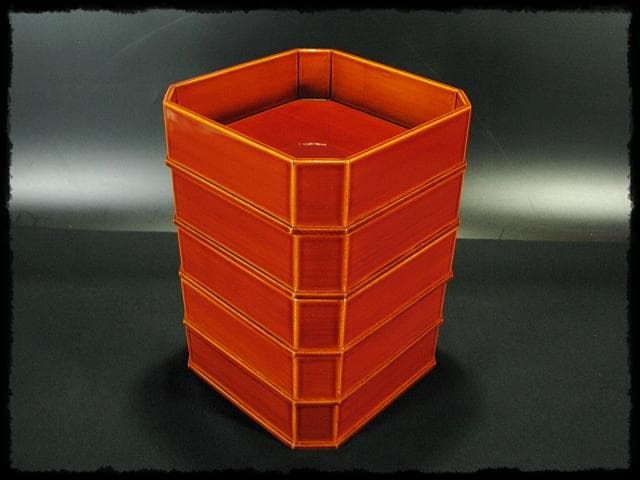 春慶 縁高 成田流 飛騨春慶 塗師 谷 正利 縁高重 茶道具 菓子器 f201