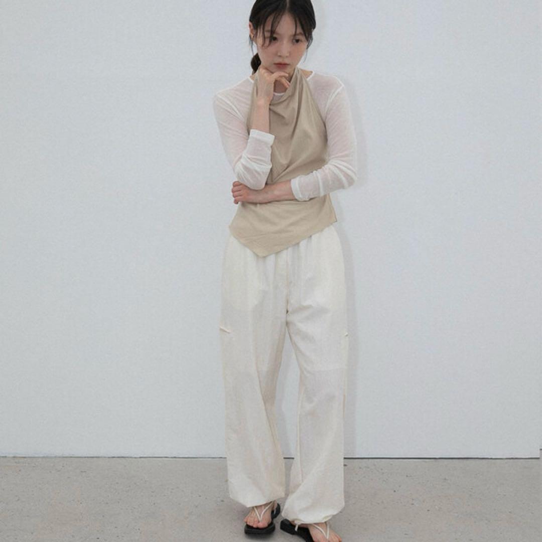 【新品未使用】OHOTORO Nylon Cargo Pants ivory S