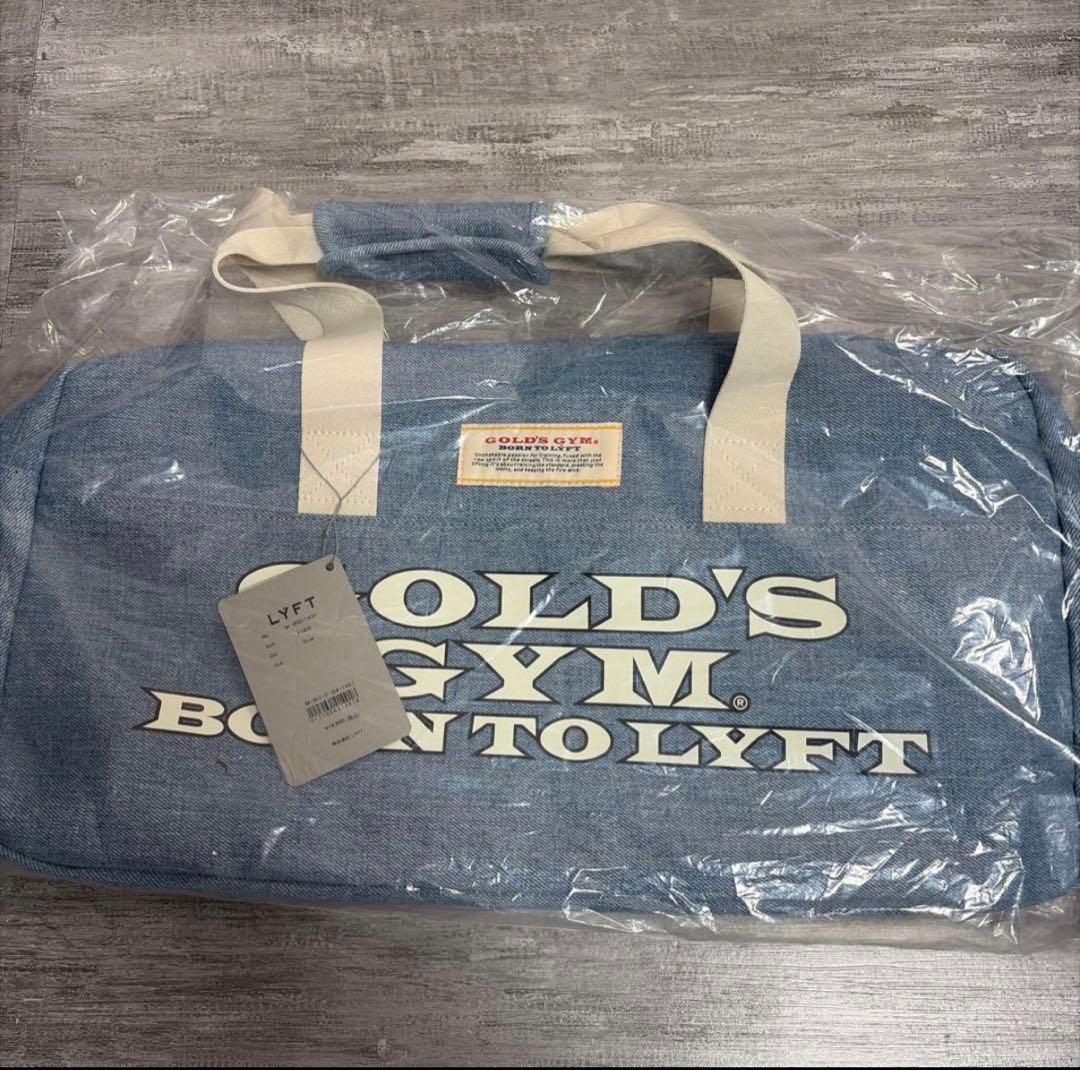 【完売品】LÝFT × GOLD'S GYM コラボ ボストンバッグ（デニム）
