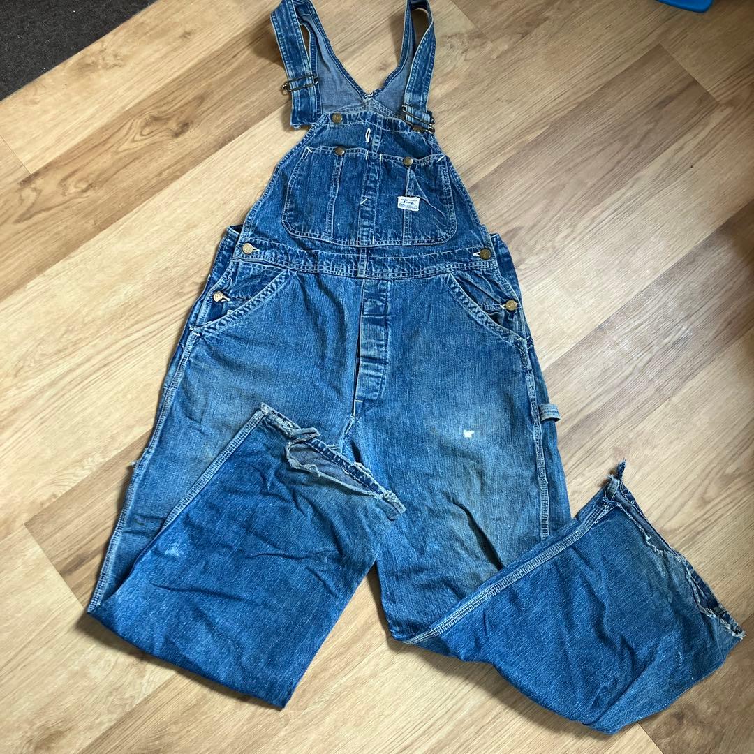 さ*ー様 ビンテージ 40s Lee ハウスマーク　デニムオーバーオール