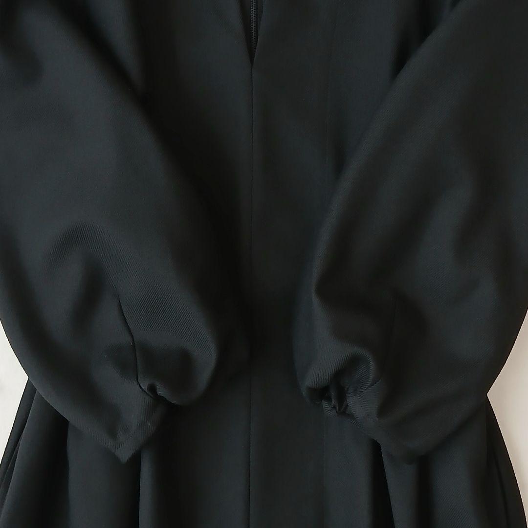 美品 ヴェルメイユパーイエナ ツイルウエストシェイプ パフスリーブワンピース S