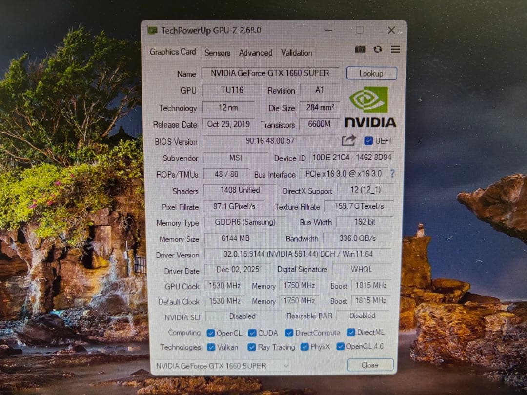 2*読様 MSI GeForce GTX 1660 SUPER 6GB OC