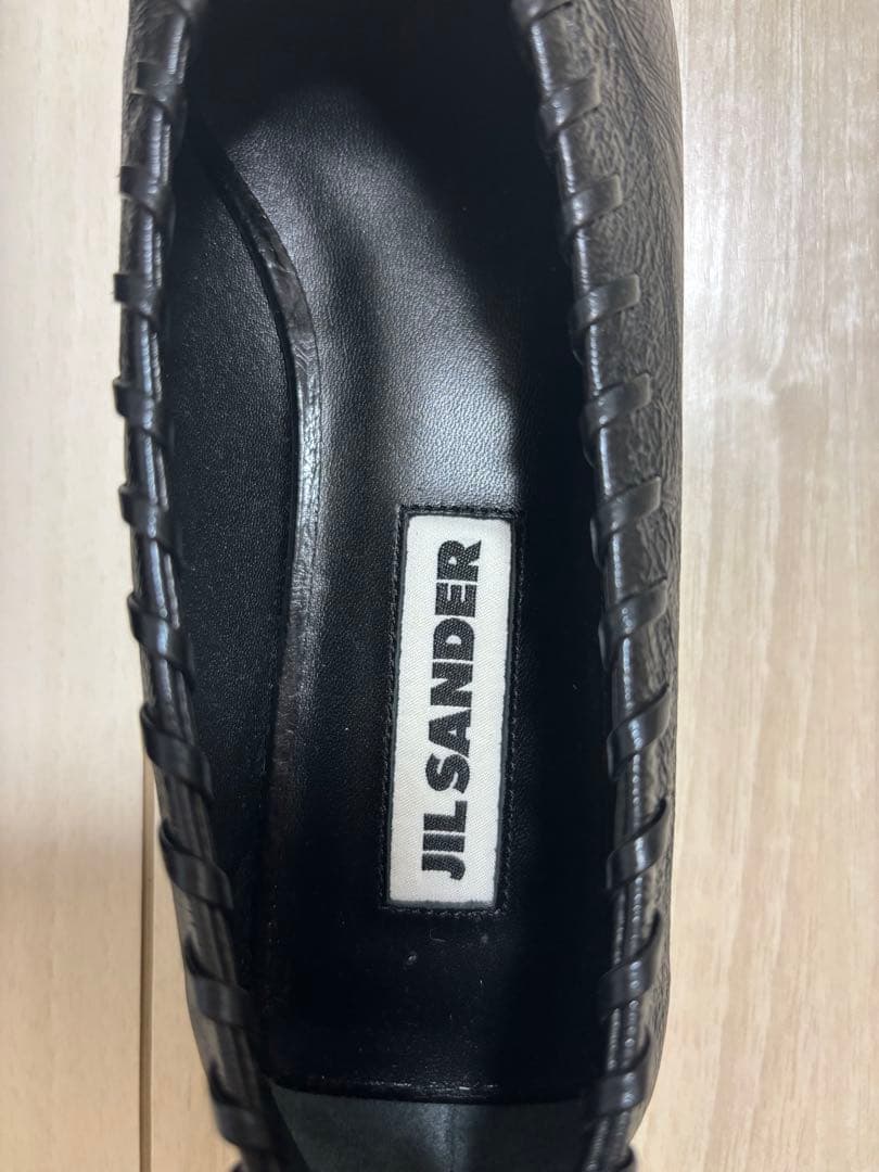 【JIL SANDER】メタルアンクレットレザーバレリーナフラットシューズ36