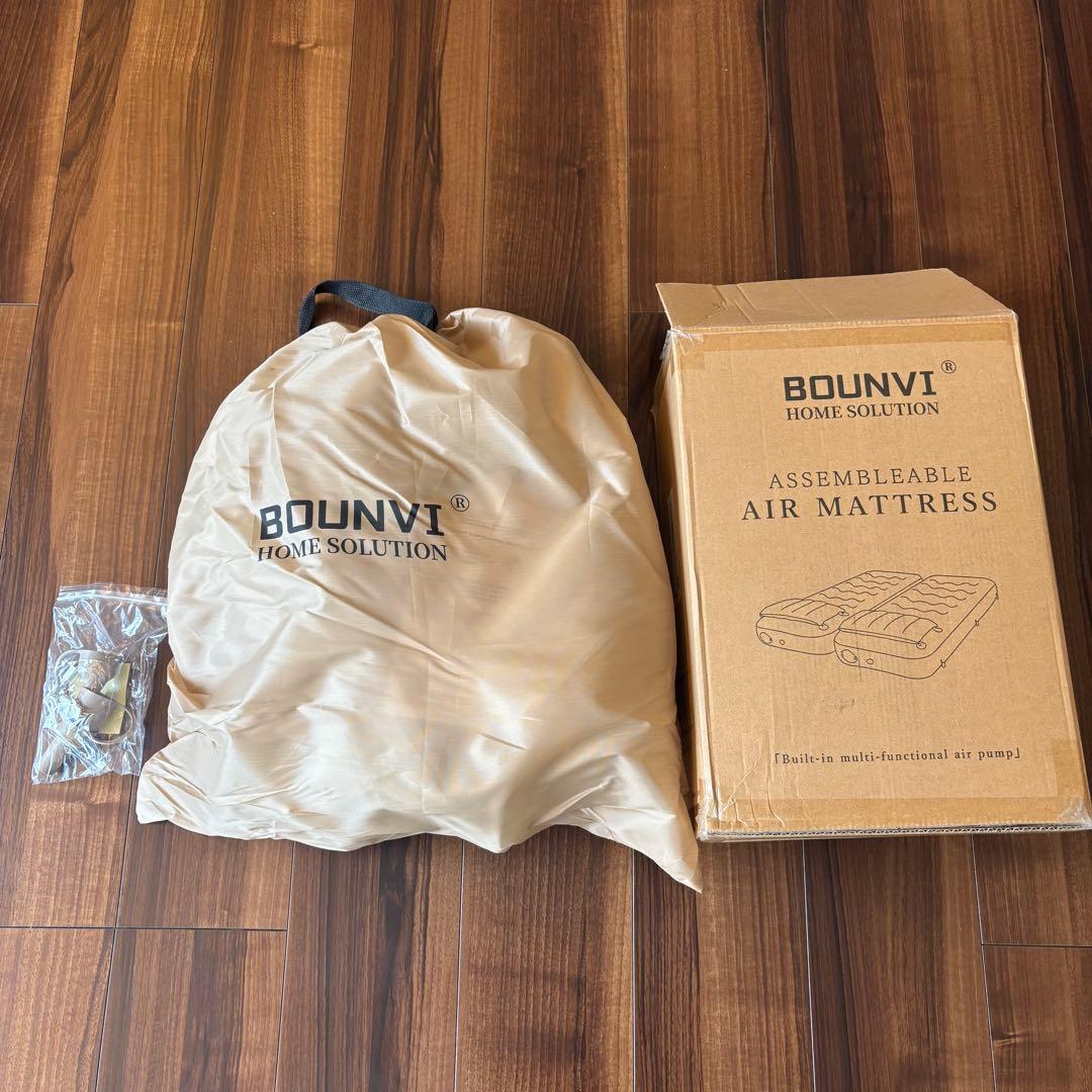 エアーベッド 電動ポンプ内蔵 キャンプ 防災 来客用ベッド 2台セット