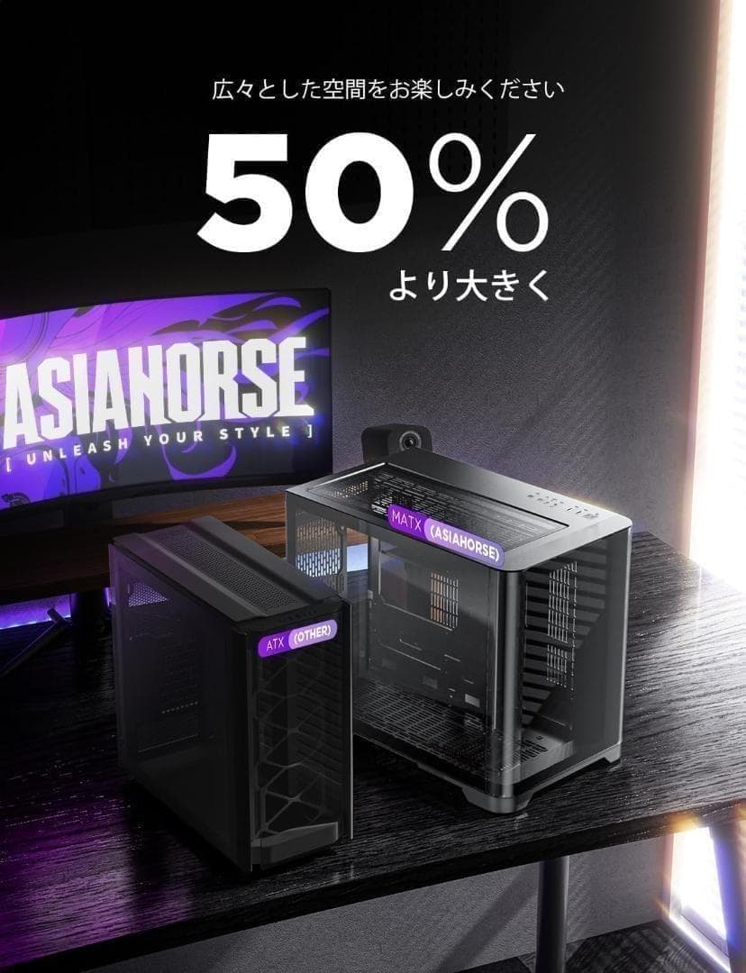 【新品未使用】Micro ATX PCケース ミドルタワー デュアルチャンバー