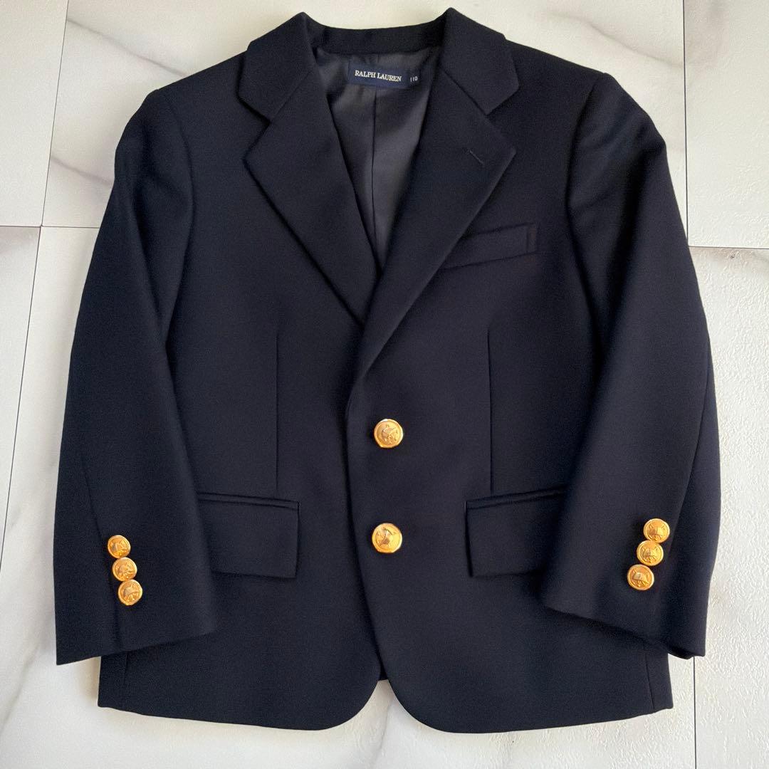 美品 ラルフローレン 4点セット フォーマル　110 スーツ 紺ブレ ネイビー