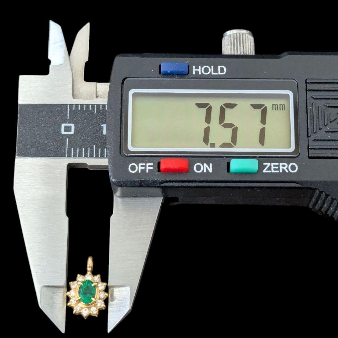 K18 エメラルド ペンダントトップ 0.8g 750 ゴールド ネックレス