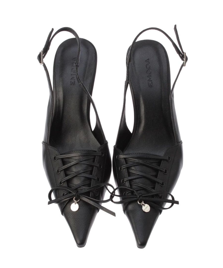 【試着のみ】EMODA レースアップリボンパンプス