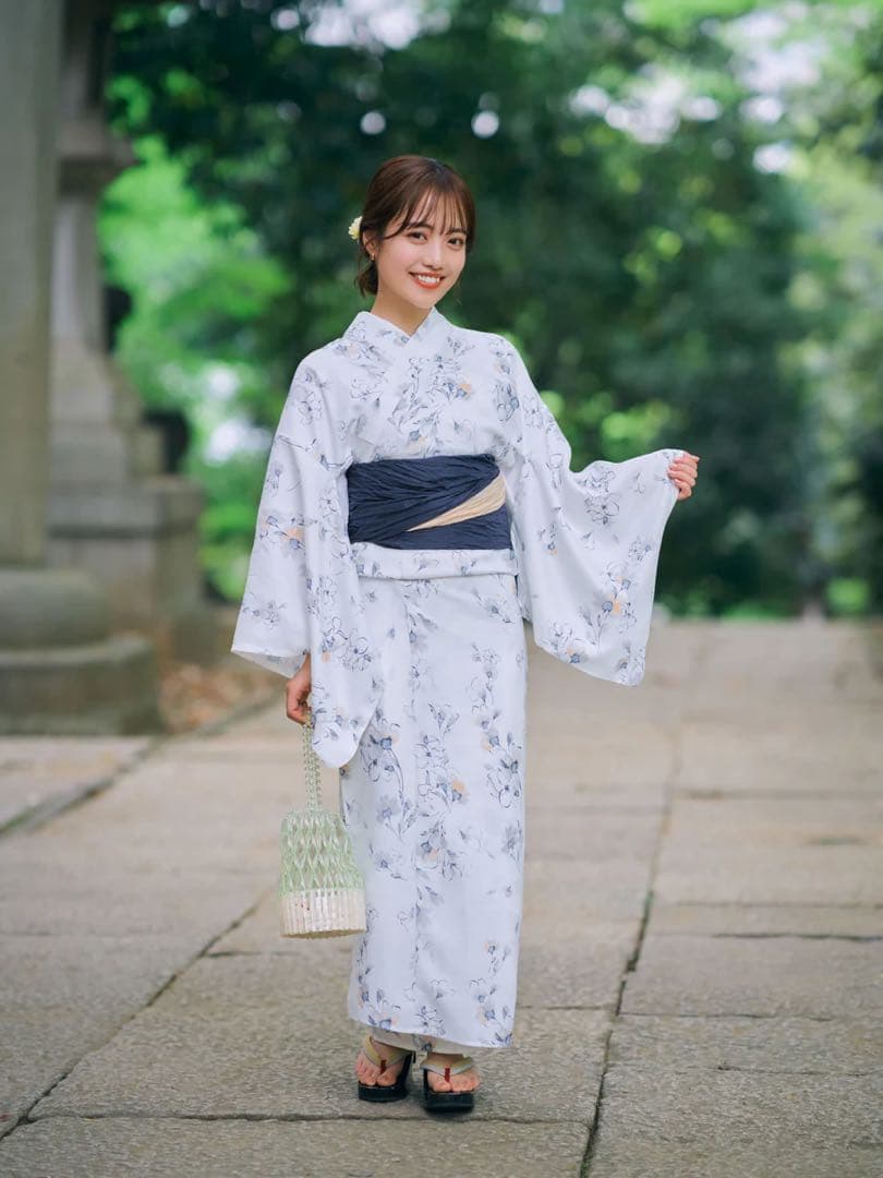 【お値下げ中】COHINA YUKATA SET 桔梗　オフホワイト