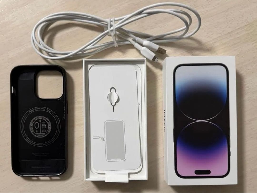 【美品】Apple iPhone 14 Pro ディープパープル 128GB