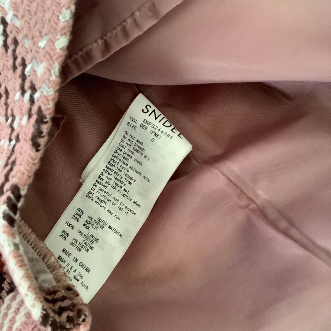 スナイデルSNIDELロービングチェックミニスカート★ピンク