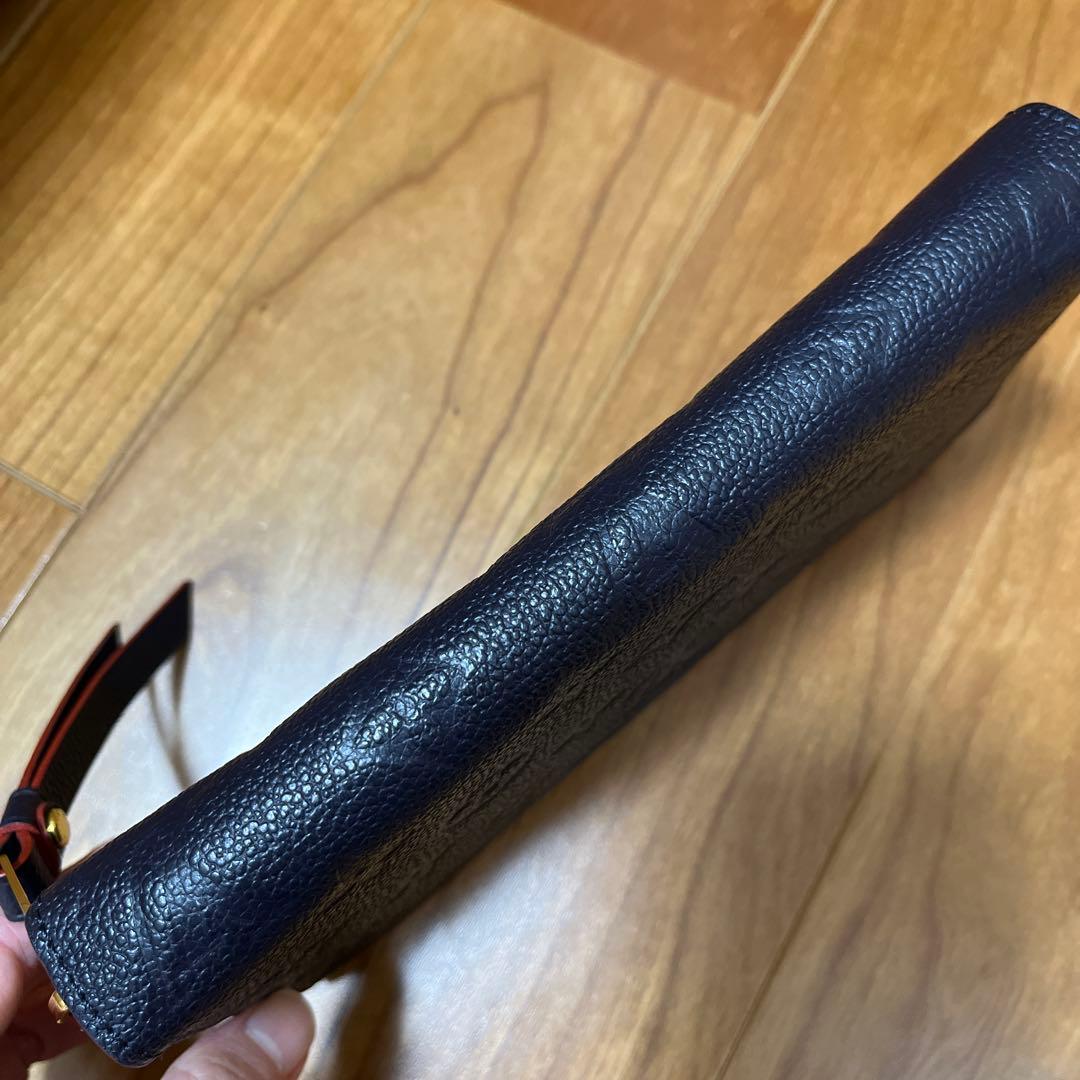 Louis Vuitton 長財布 ネイビー レザー