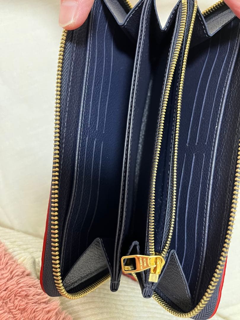 Louis Vuitton 長財布 ネイビー レザー