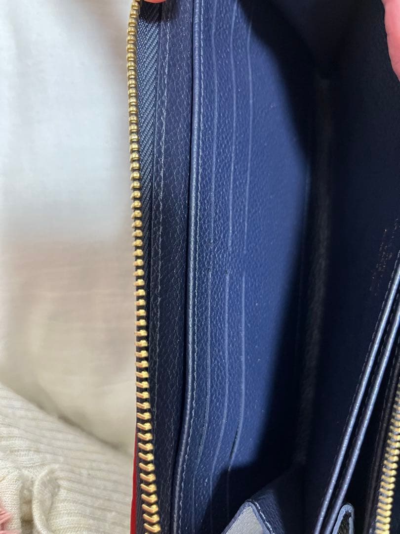 Louis Vuitton 長財布 ネイビー レザー