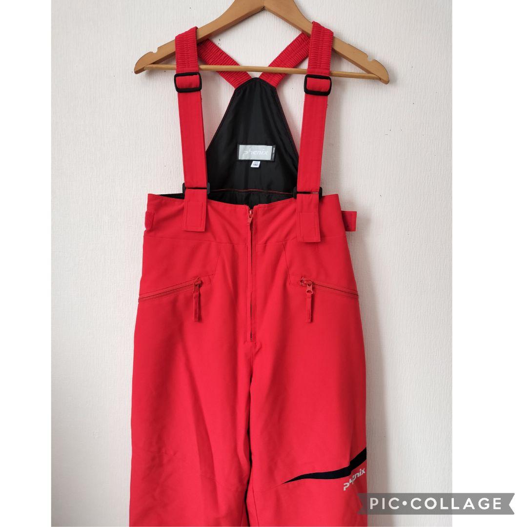 極美品 PHENIX フェニックス スキーウェア 上下 160 青×赤 ジュニア