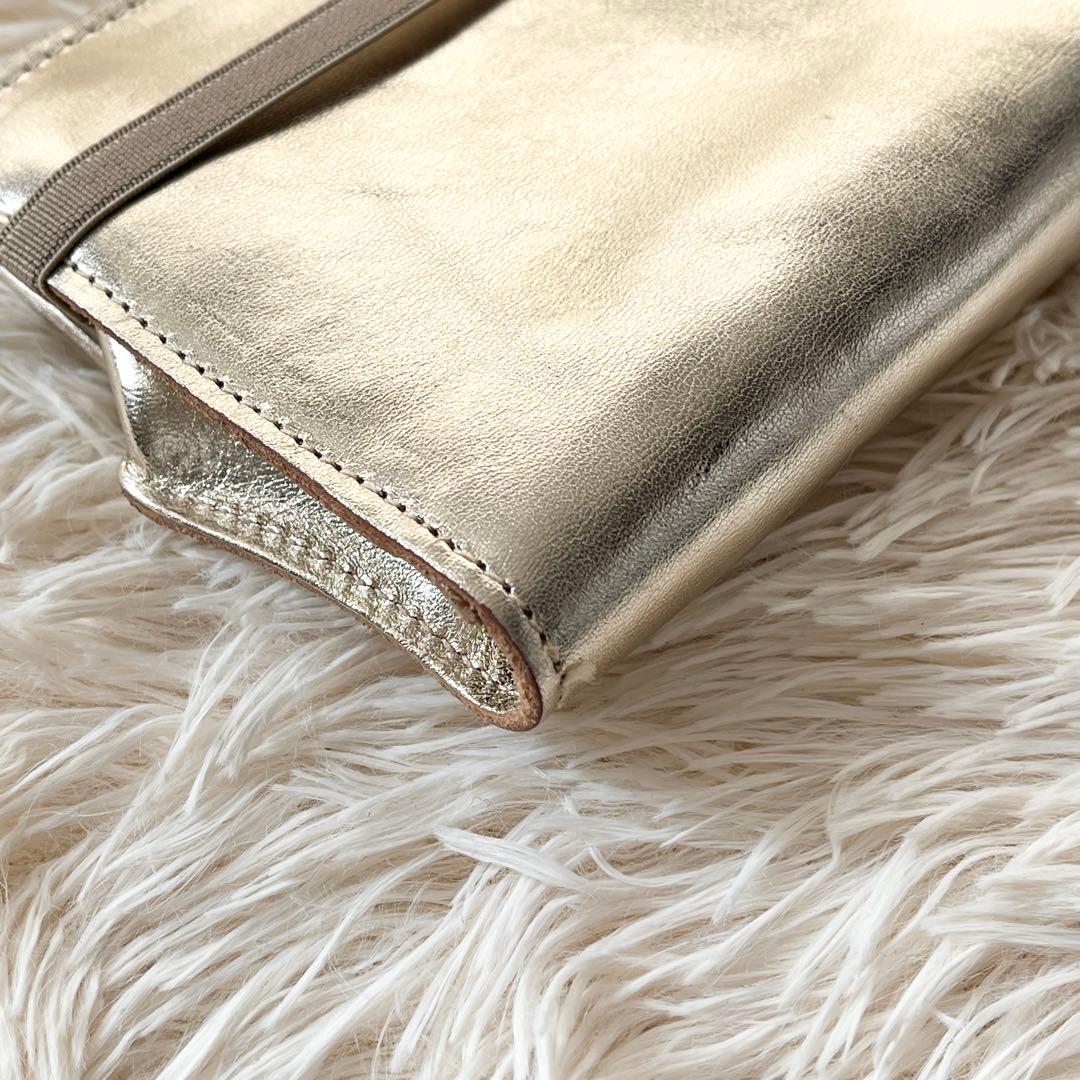 新品未使用✨ILBISONTE イルビゾンテ　長財布　がま口　レザー　ゴールド