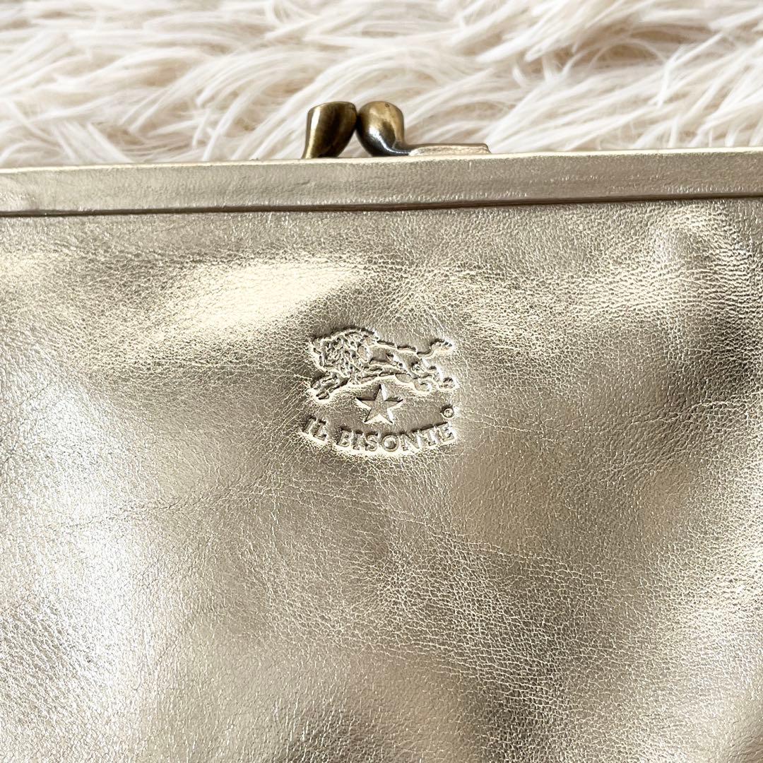 新品未使用✨ILBISONTE イルビゾンテ　長財布　がま口　レザー　ゴールド