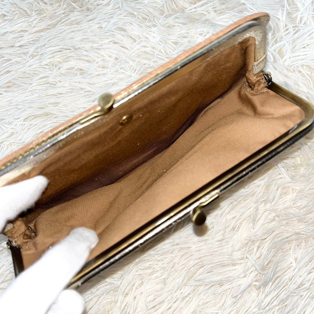 新品未使用✨ILBISONTE イルビゾンテ　長財布　がま口　レザー　ゴールド