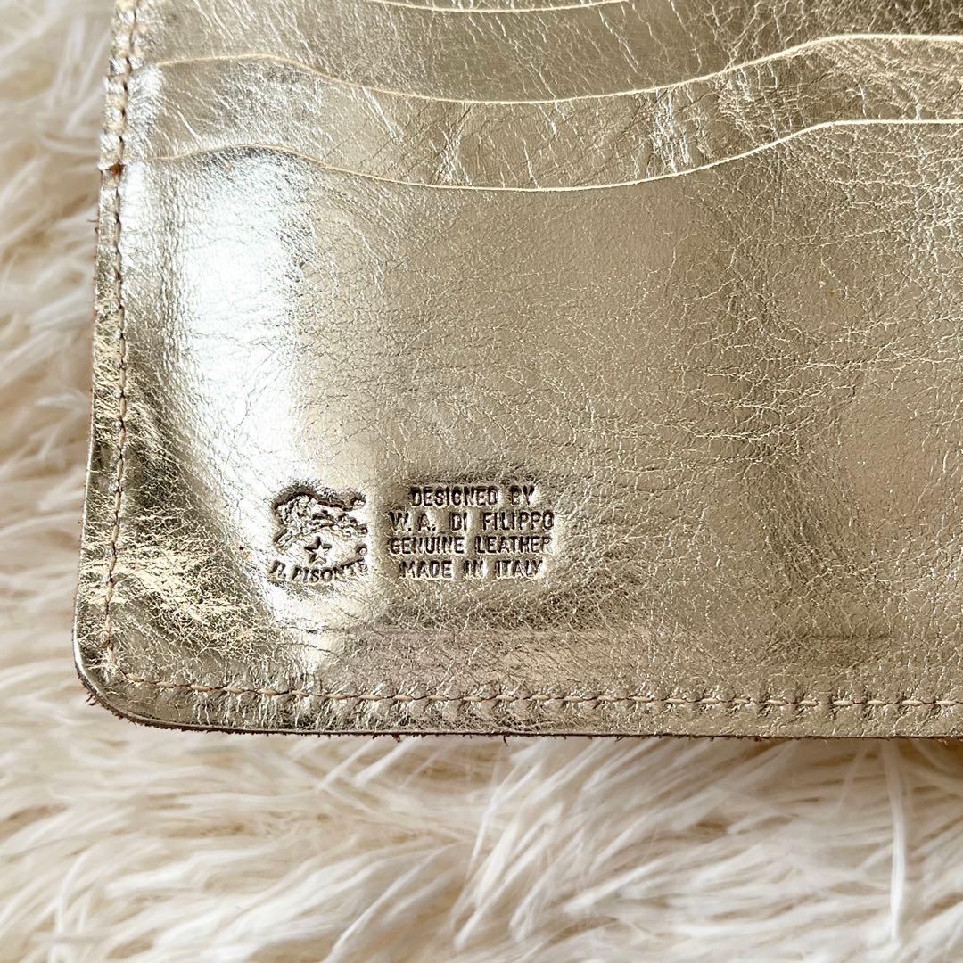 新品未使用✨ILBISONTE イルビゾンテ　長財布　がま口　レザー　ゴールド
