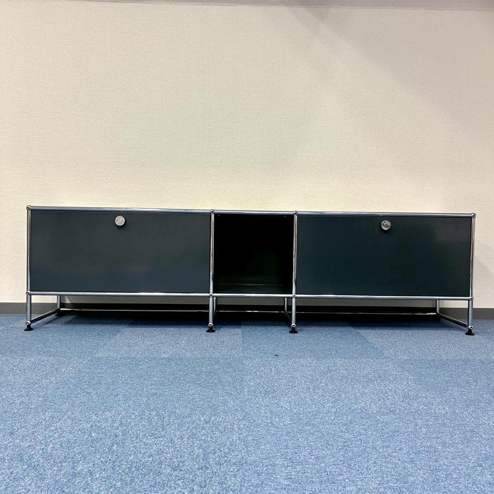 中古 USMハラー｜キャビネット テレビボード 3列2段 アントラサイト