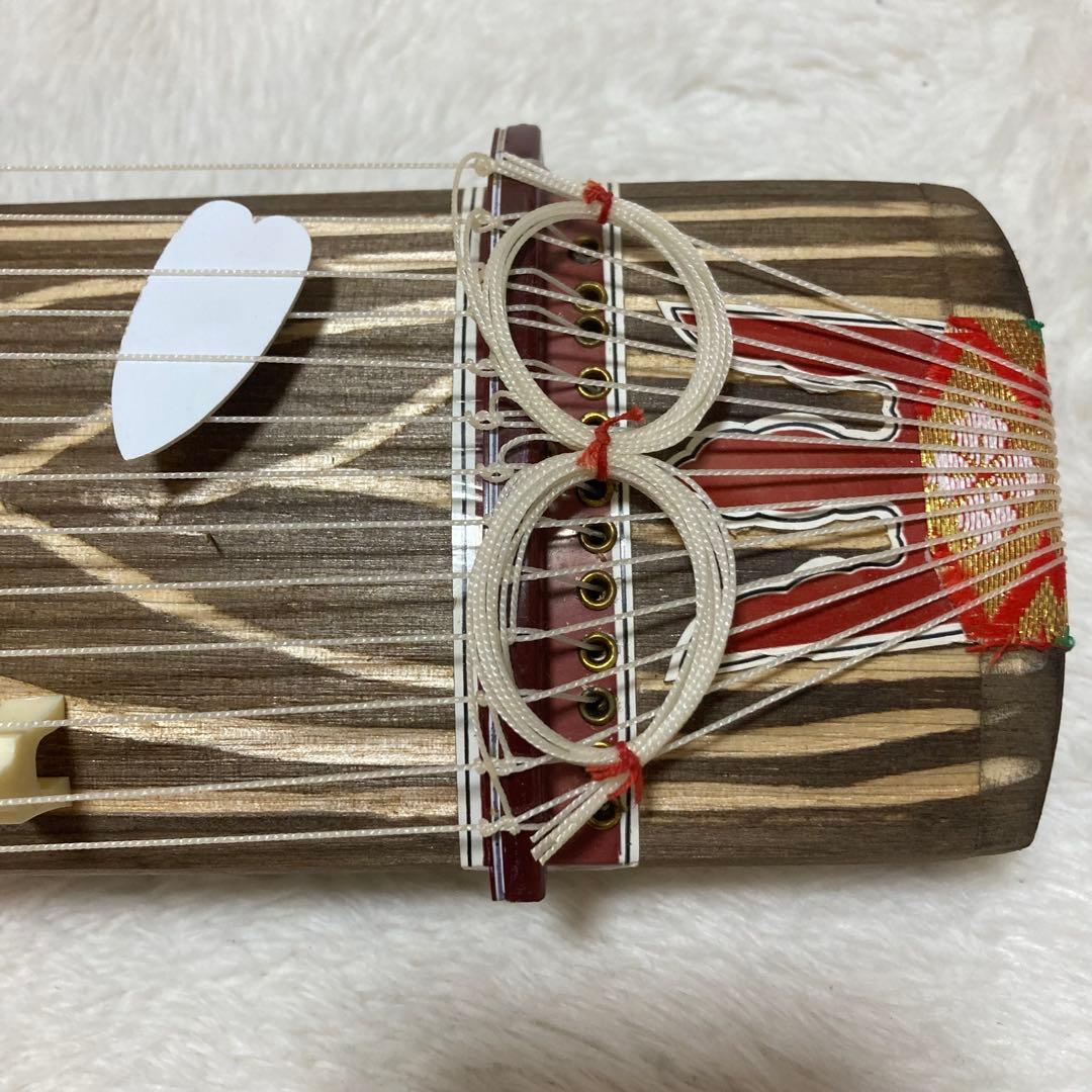 13弦　ミニ琴セット　楽譜付き　短琴　ミニチュア　置物