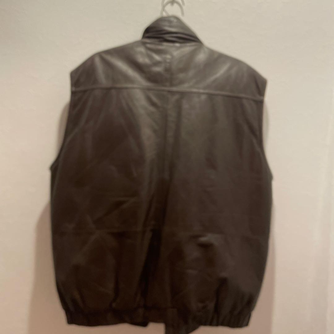 最終値下げ！80' Eddie Bauer レザーダウンベスト黒タグ