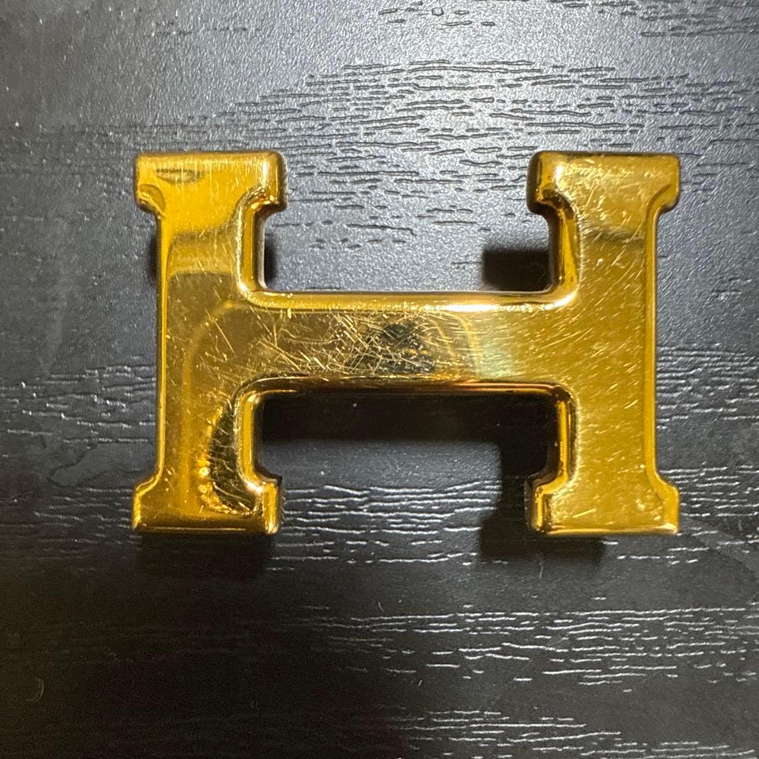 HERMES エルメス　ミニコンスタンスリバーシブルベルト65 ゴールド　美品