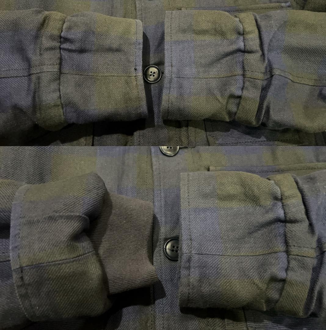 ＊桃太郎ジーンズ 中綿 チェック 裏キルティング カバーオール アウター 40