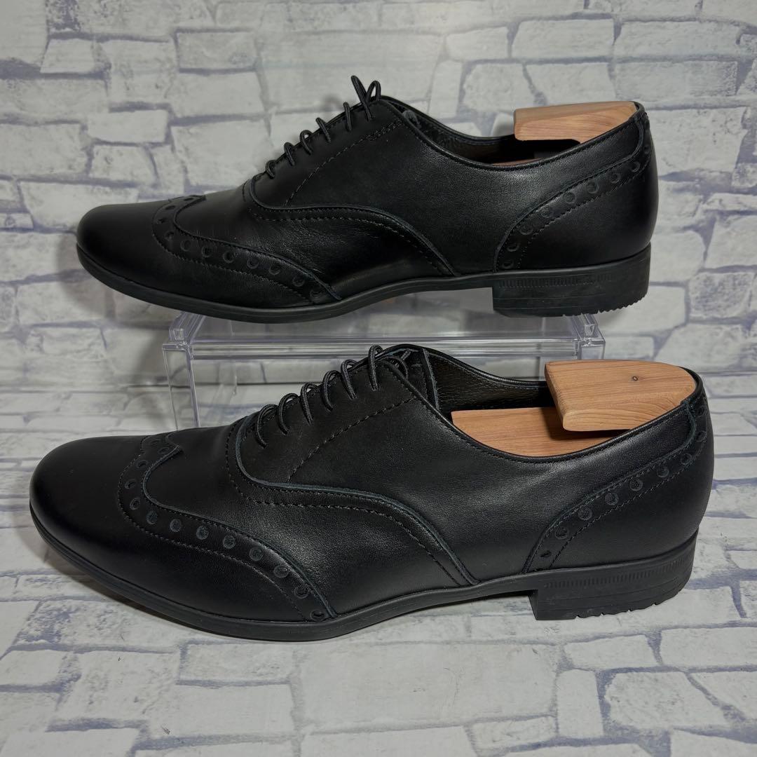 未使用級 トラベルシューズバイショセ ウィングチップレザーマニッシュシューズ 黒