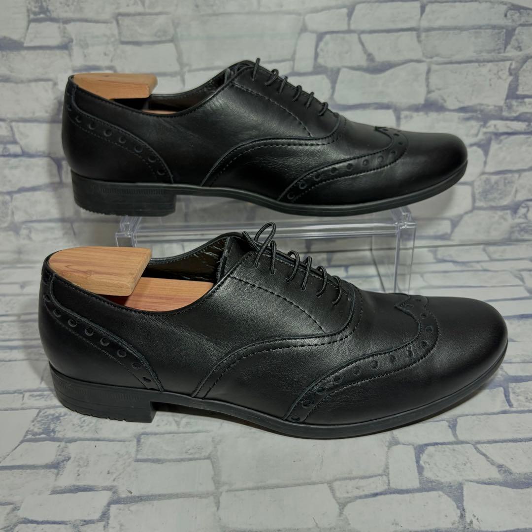 未使用級 トラベルシューズバイショセ ウィングチップレザーマニッシュシューズ 黒