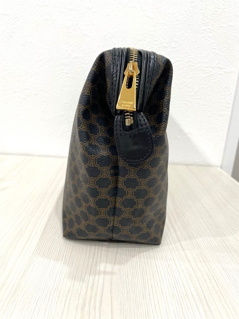 CELINE セリーヌ ブラック マカダム PVC ポーチ クラッチ　バッグ