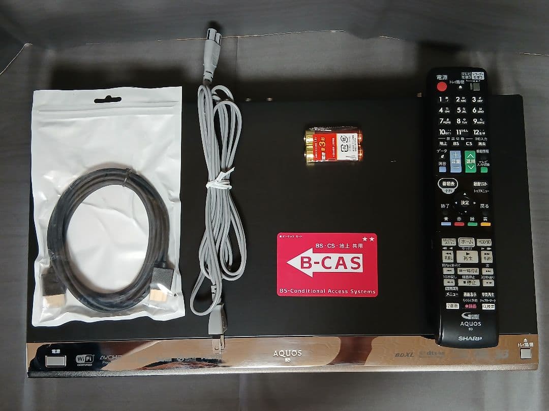 1TB シャープ AQUOS BDレコーダー☆BD-W1600☆リモコン付 2