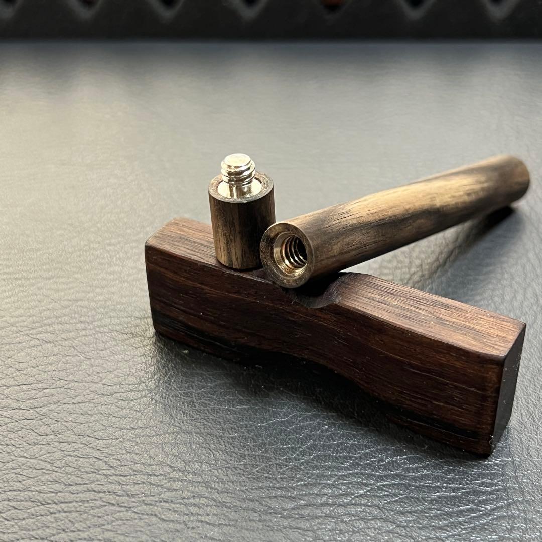 37黒柿墨流し　木製キャップ芯ケース　木目揃え　無塗装