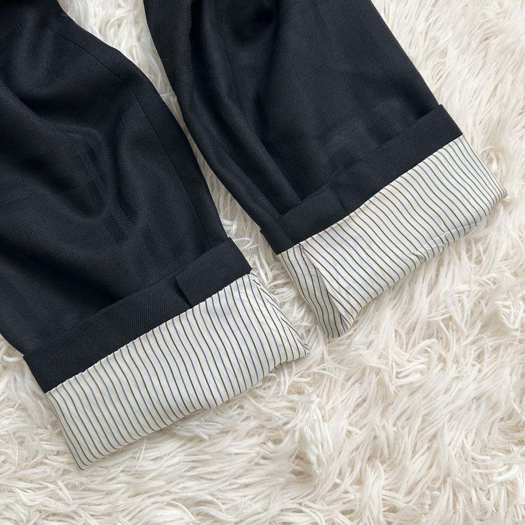 バーバリー シャドーノバチェック テーラードジャケット 絹混 ブラック M