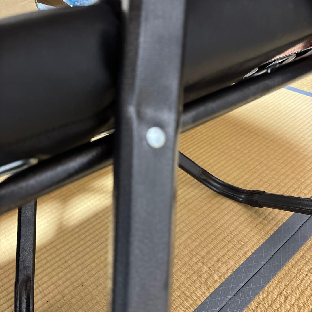 【美品】リクライニングチェア ブラック 合成皮革　1人掛け　折りたたみ