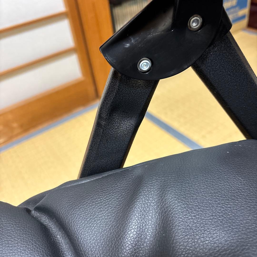 【美品】リクライニングチェア ブラック 合成皮革　1人掛け　折りたたみ