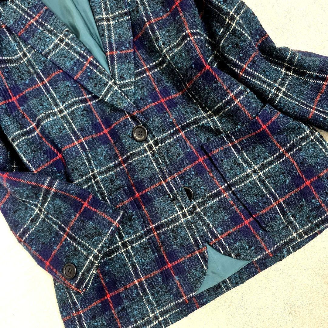 クリスチャンディオール テーラードジャケット ツイード マドラスチェック M