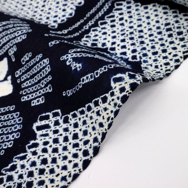 《ねこ★ハイブリ仕立て＋居敷当て＋しぼり浴衣揺れる花模様■反25-116》